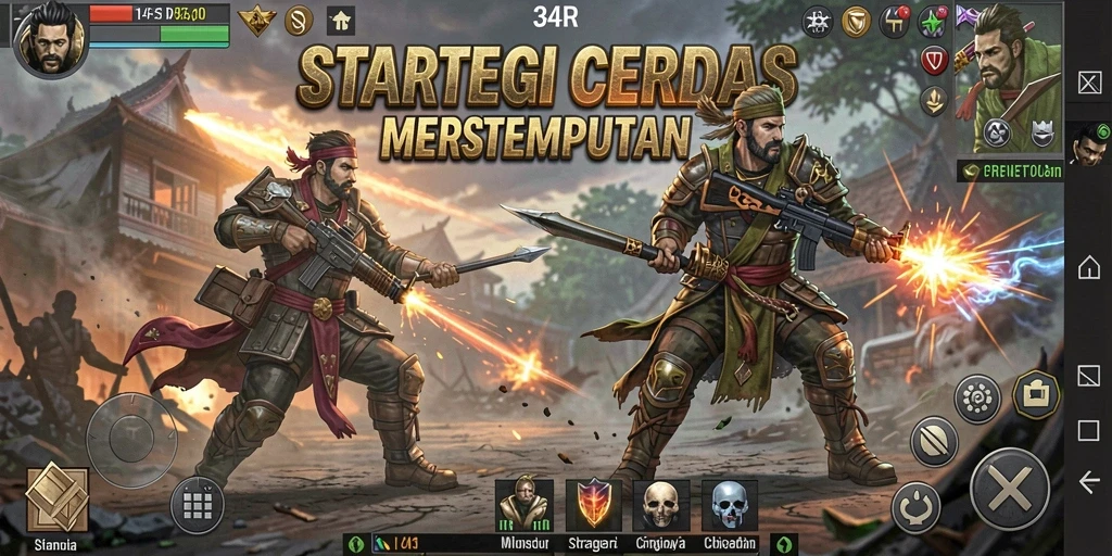 Tampilan gameplay 34R yang seru dan mendebarkan dari pencarian strategi.