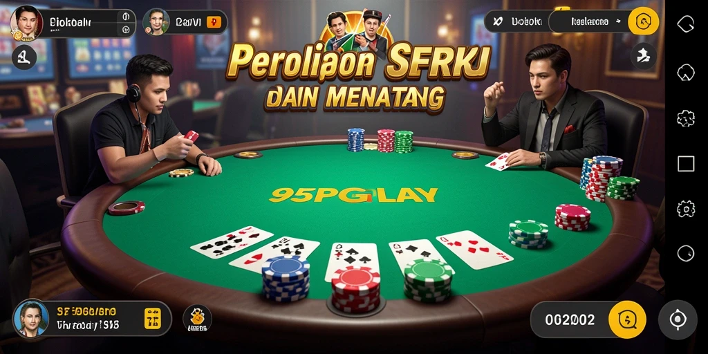 Tampilan menarik dari gameplay dalam aplikasi Poker 95PGPLAY.