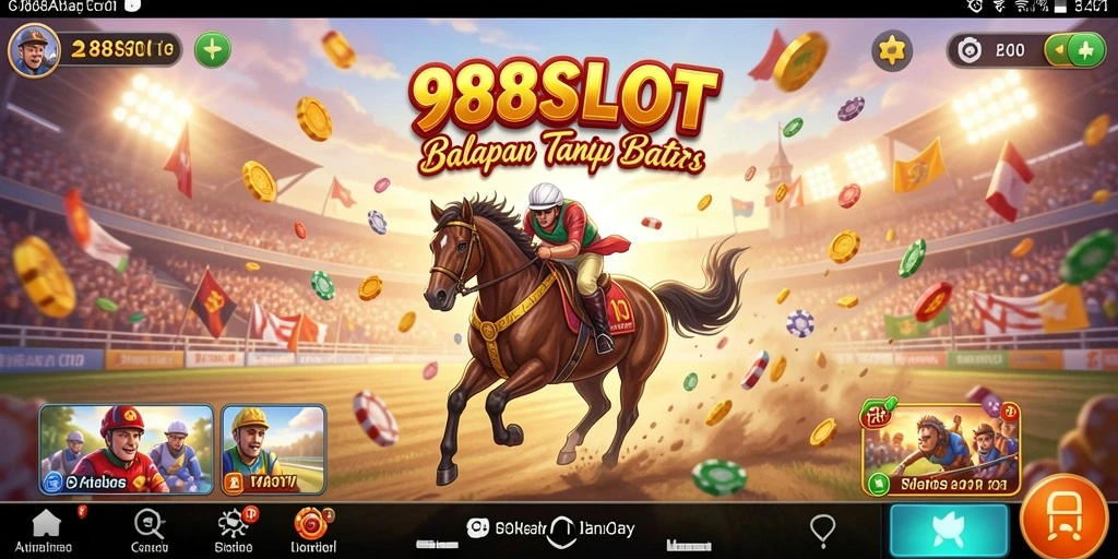 Screenshot gameplay menampilkan balapan seru dalam 988SLOT