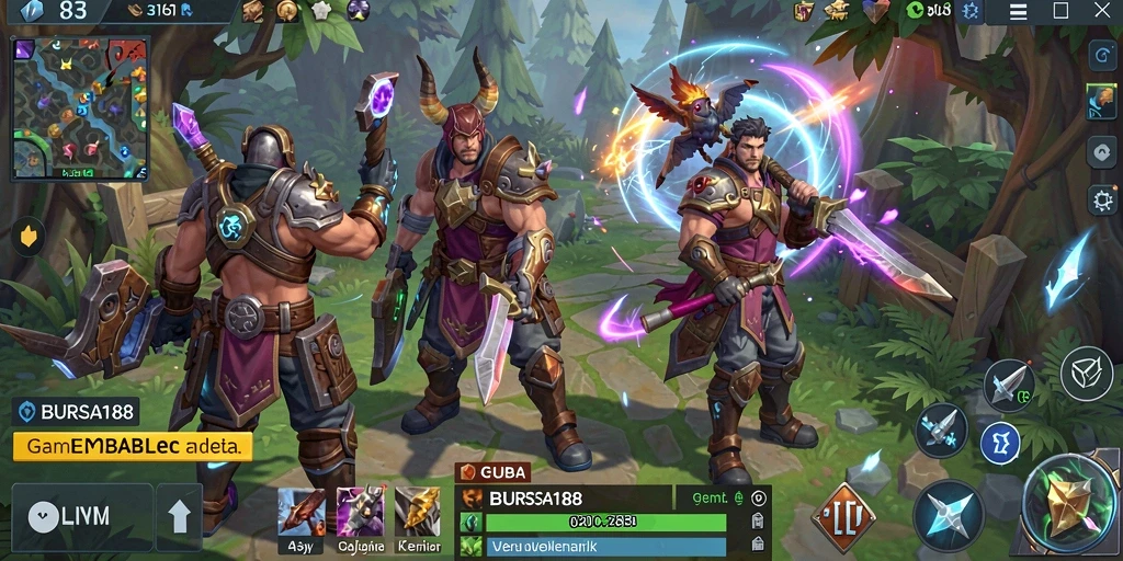 Screenshot BURSA188 menampilkan aksi seru gameplay MOBA.