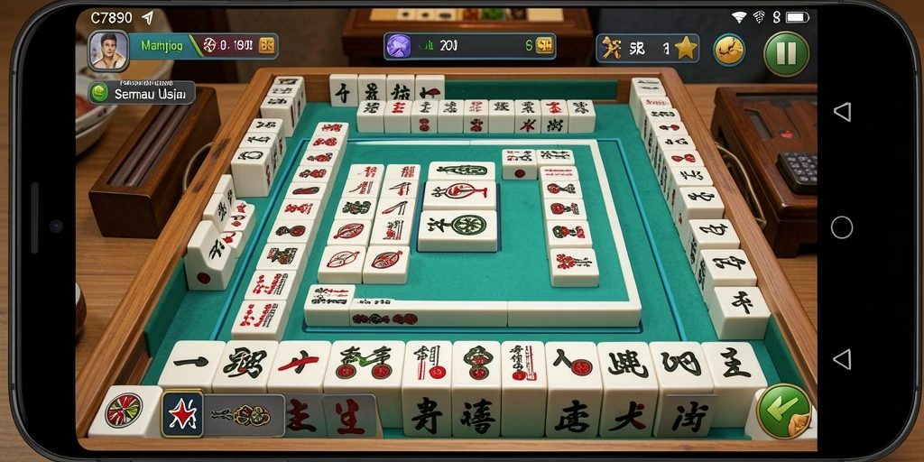 Tampilan gameplay C7890 yang menarik dengan level Mahjong yang beragam.