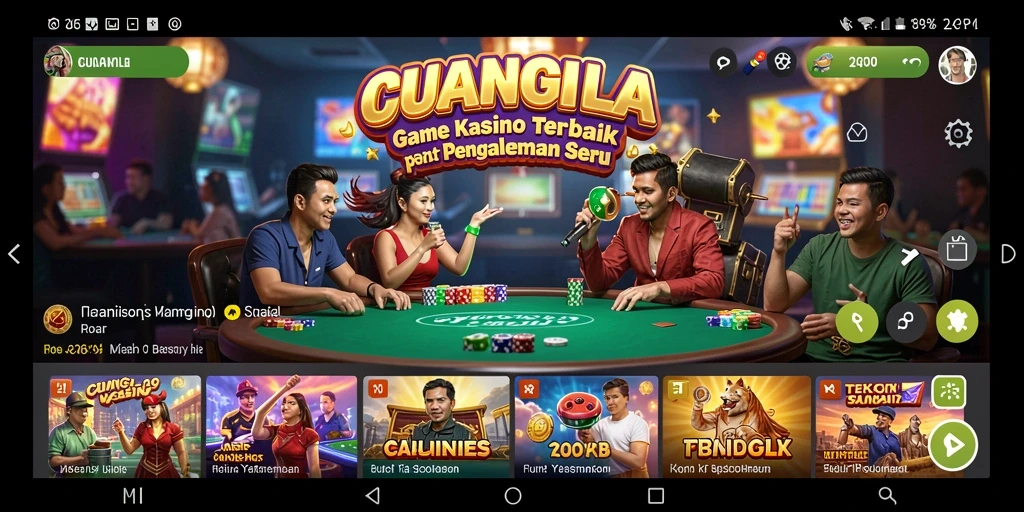 Screenshot menunjukkan gameplay menarik dari <strong>CUANGILA</strong> dengan tema kasino yang memukau.
