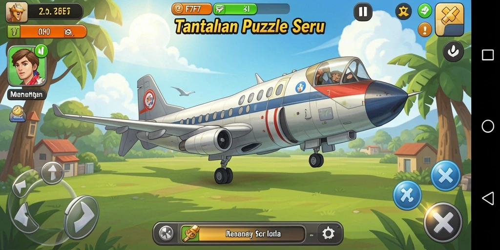 Tampilan gameplay seru dalam game puzzle F7F7.