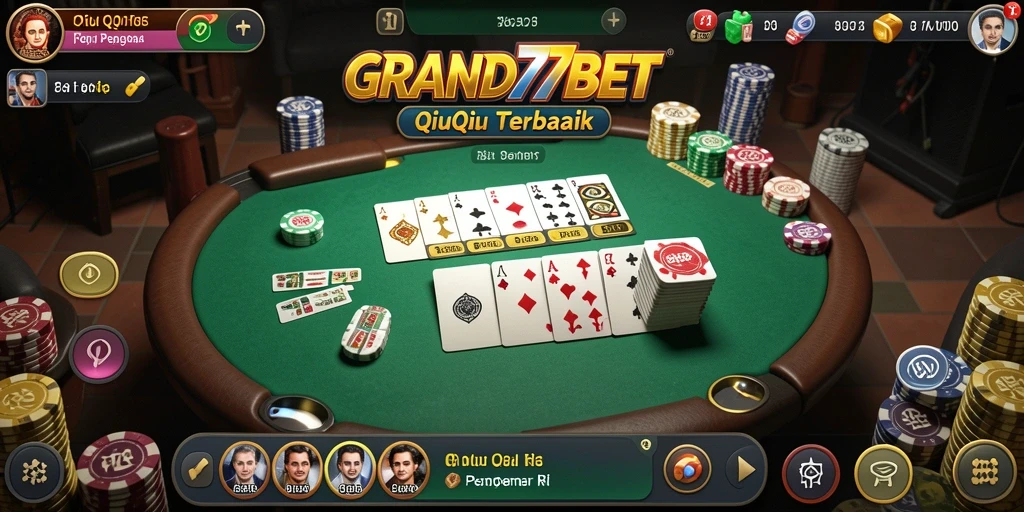 Tampilan gameplay QiuQiu yang seru di GRAND77BET.