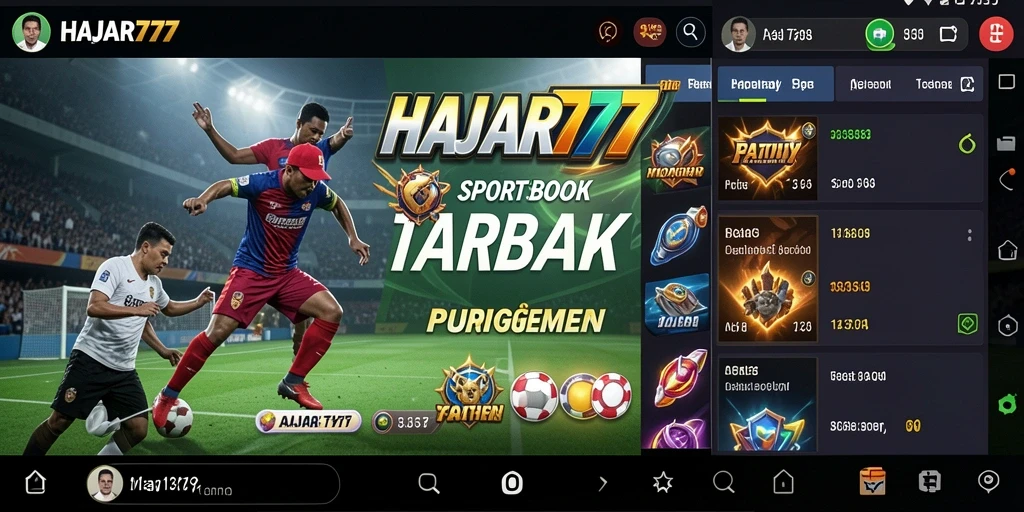 Tampilan menarik dari aplikasi HAJAR777 saat melakukan taruhan olahraga.