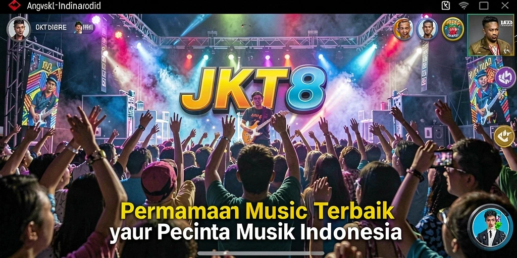 Gameplay seru dalam JKT8 dengan berbagai lagu dan tantangan.