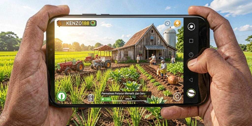 Tampilan gameplay menanam dan merawat tanaman di KENZO188.