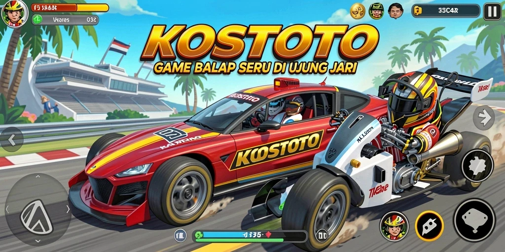 Tampilan menarik dari gameplay balap KOSTOTO yang mendebarkan.