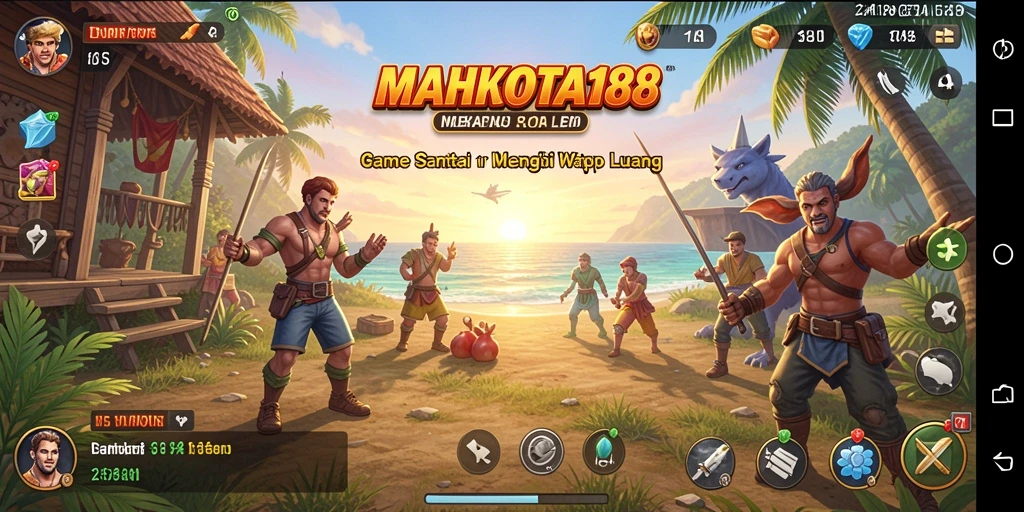 Tampilan utama gameplay MAHKOTA188 yang penuh warna dan seru.