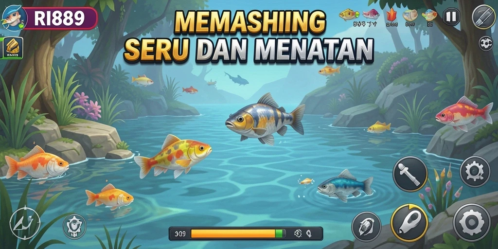 Tampilan screenshot gameplay RI889 yang menampilkan aksi memancing yang seru.