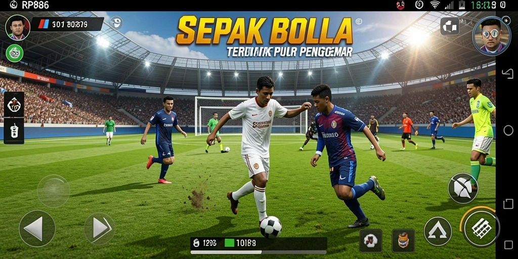 Gameplay seru yang memacu adrenalin dalam sepak bola.