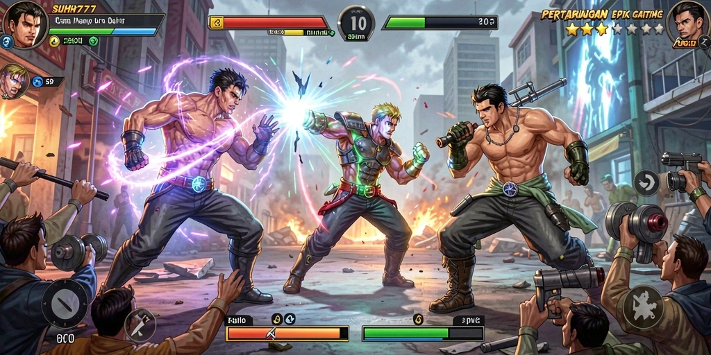 Gameplay bertarung seru di SUHU777 dengan grafis menawan.