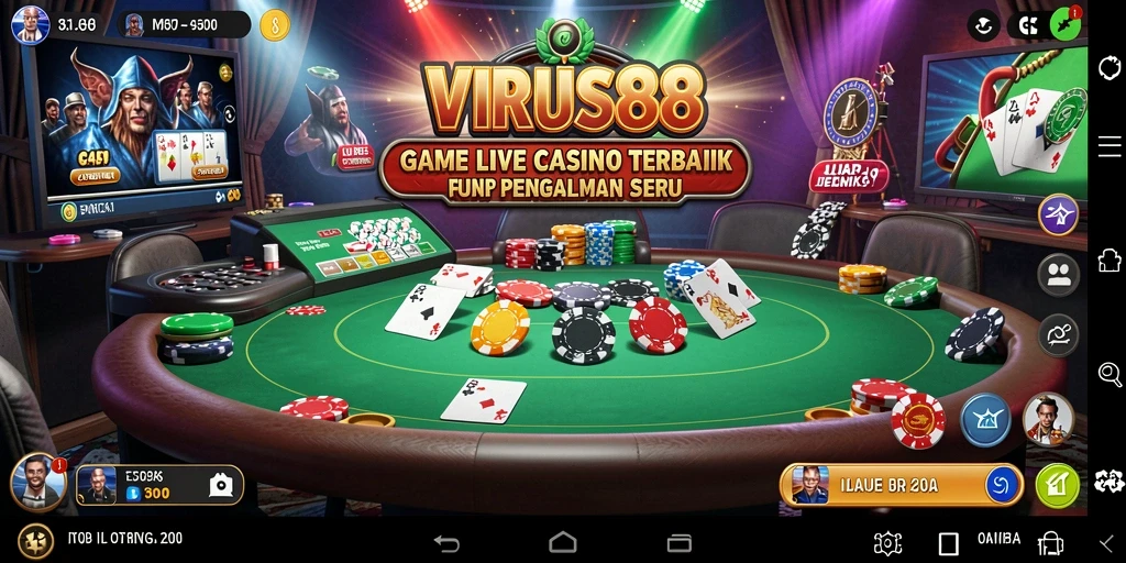 Tampilan gameplay Live Casino yang menarik di VIRUS88.